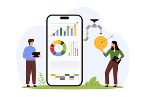 Digital data analysis, financial, a Finance Illustration by Flashvector
