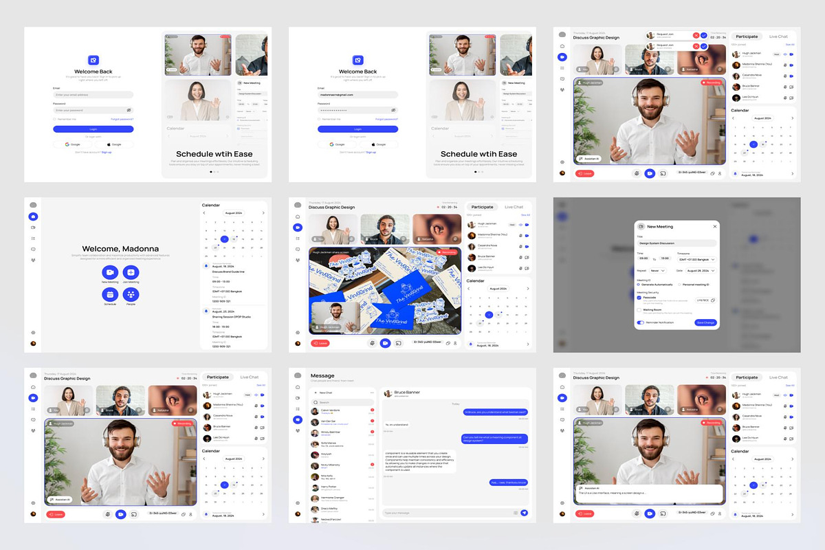 MeetOn Video Conference Dekstop App, an UI Kit Template by Lumina_ui_ux202 (Photo 5 of 7)