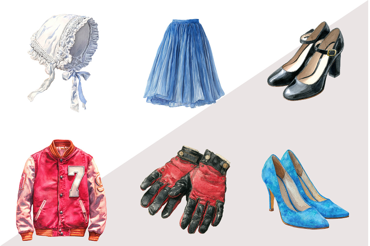 Watercolor Antique Fashion Clipart, an Illustration by Design Market (Photo 2 of 3)