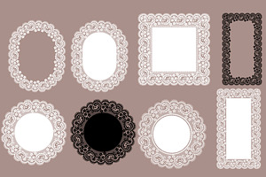 Set Of 15 Vector Lace Cliparts