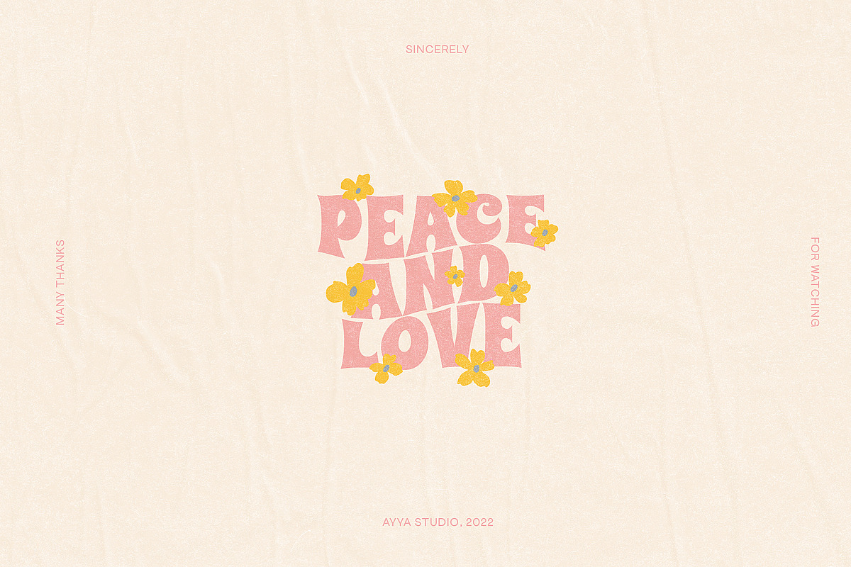 Retro Posters 70s Peace Collection, a Decorative Illustration by Ayya Studio (Photo 14 of 14)