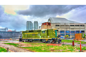 Old diesel locomotive in roundhouse park toronto stock photo containing, a Transportation Photo by Leonid Andronov