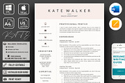 Sales Resume + Cover Letter format, a Resume Template by HIRED Design Studio (Thumbnail 1 of 11)