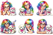 Quirky Girl Clipart, Cute Whimsical, an Illustration by DreamArtGraphic (Thumbnail 5 of 7)