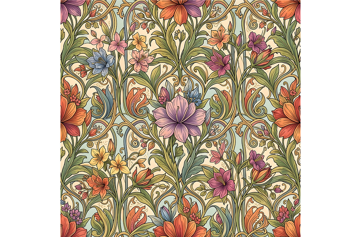 Vintage Decor Floral Background, a Decorative Illustration by Sharon Schwalbe (Photo 5 of 6)