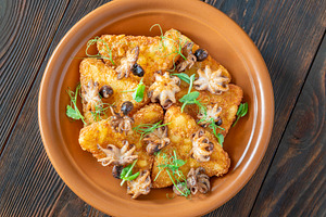 Golden Potato Rosti With Octopuses, a Food & Drink Photo by Alexander Prokopenko
