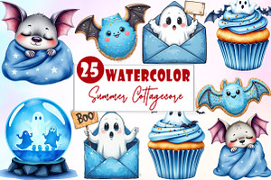 Summer Cottagecore Clipart, an Illustration by Watercolor design