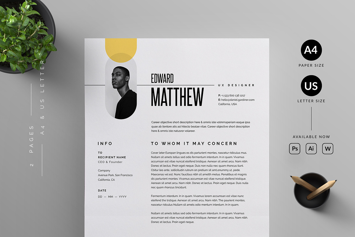 2 Resume/CV Bundle, a Resume Template by Reuix Studio (Photo 7 of 11)