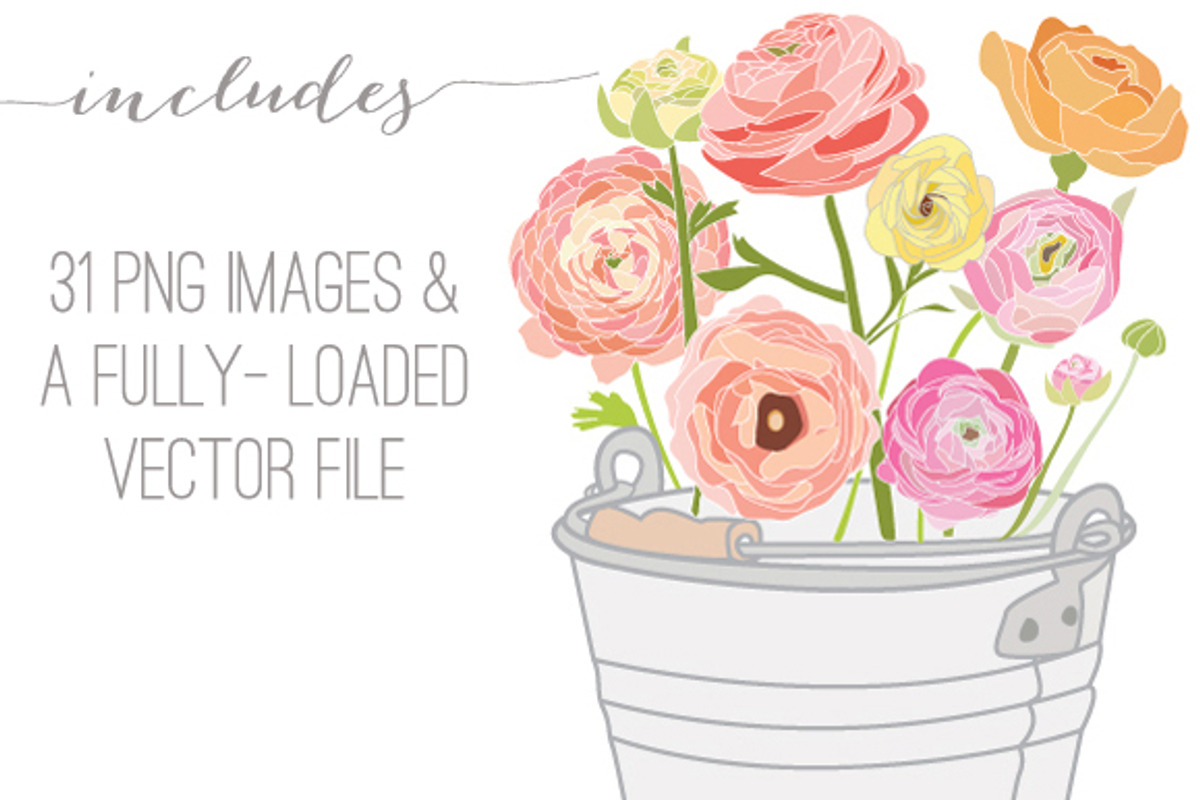 Garden Party - Flower Clip Art preview 3