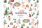 Woodland Xmas party seamless pattern, a Texture Graphic by Milatoo (Thumbnail 1 of 3)