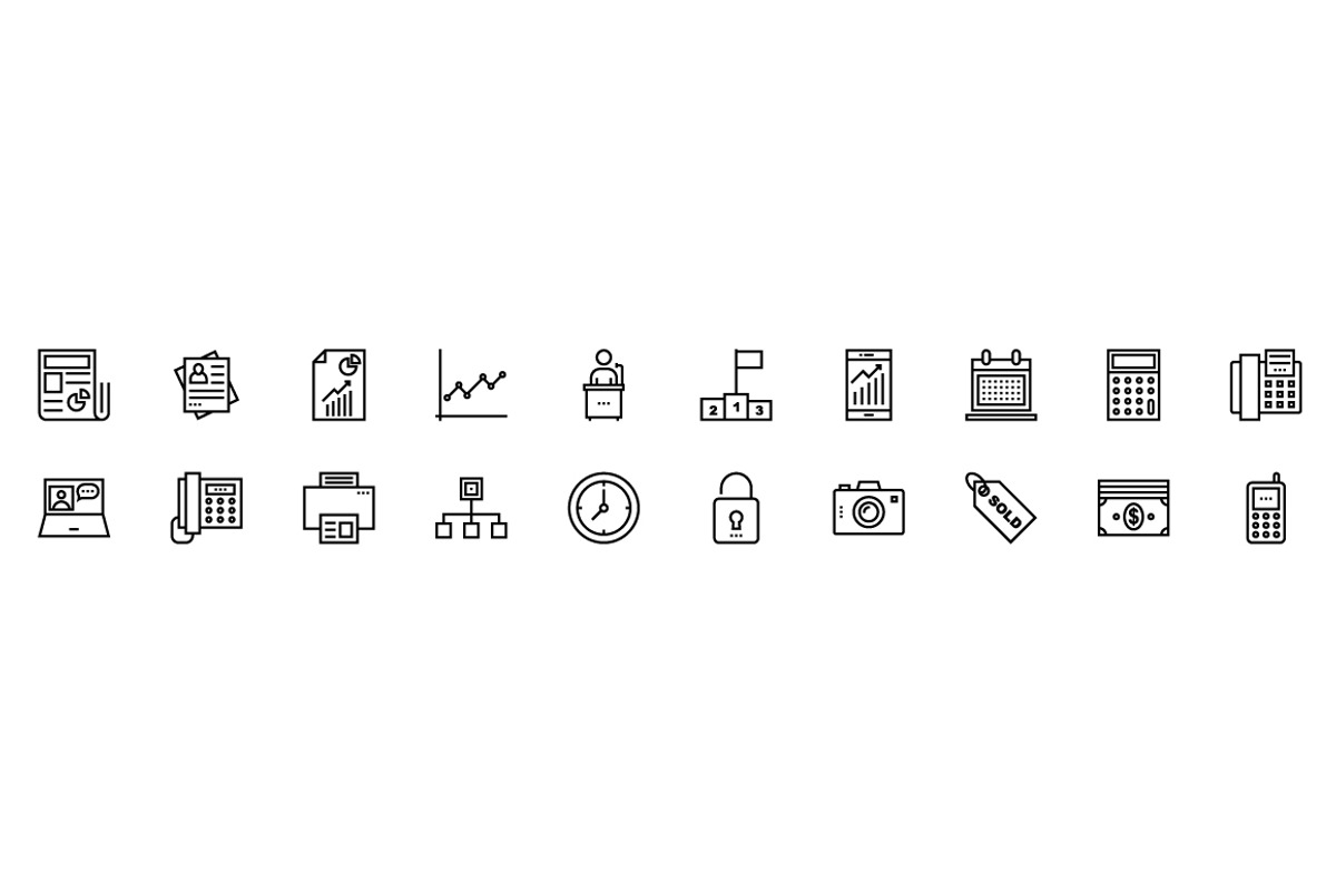 125+ Corporate Line Icons, an Outline Icon by Prosymbols (Photo 3 of 3)