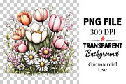 Whimsical Flowers Spring Clipart, an Illustration by Watercolor design (Thumbnail 3 of 6)