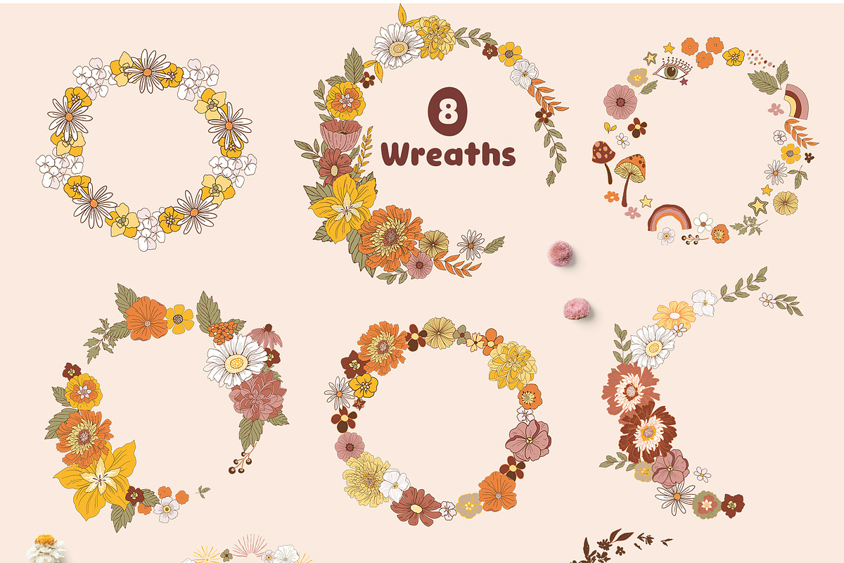 Flower Power - Retro Vectors, an Illustration by Twigs and Twine (Photo 5 of 9)