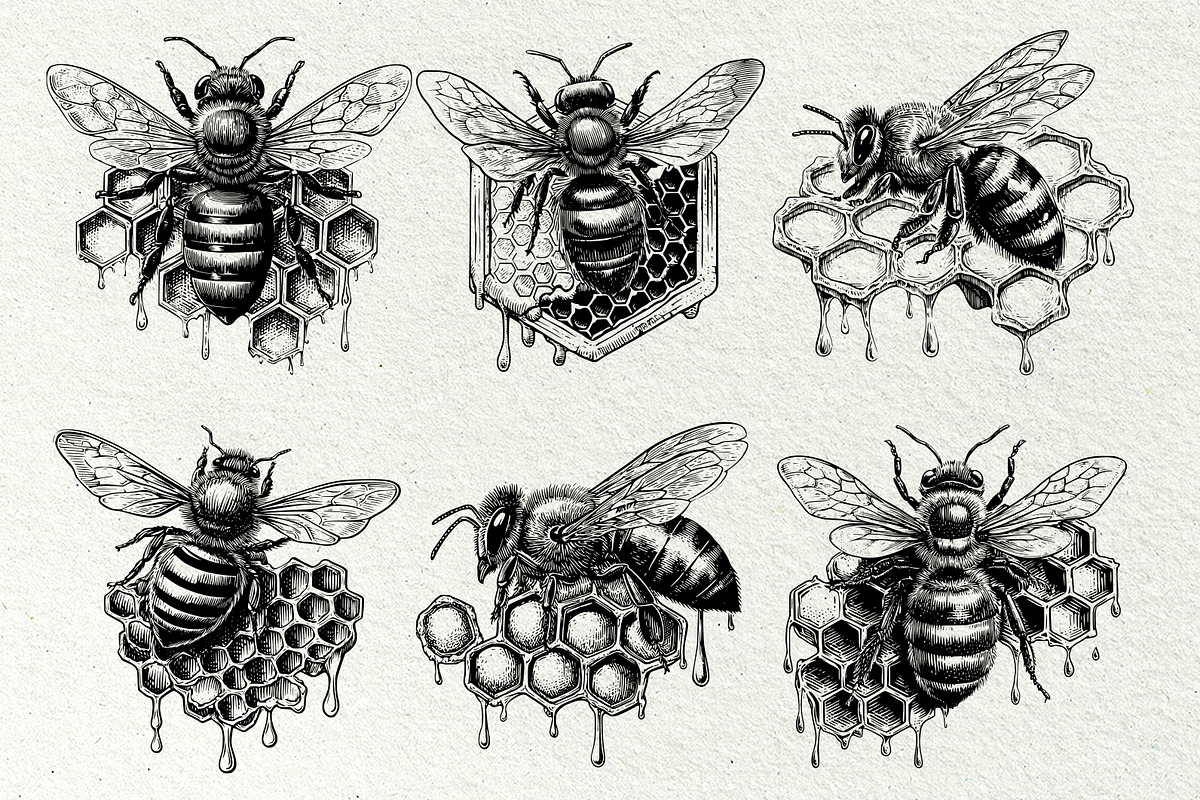 Honeycomb Bee SVG Graphics, a Decorative Illustration by DENIDigitalArtSudio (Photo 3 of 6)