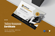 Yellow Company Certificate, a Print Template by Esensifiksi.studio (Thumbnail 1 of 2)