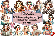 1950s Women Looking Surprised, an Illustration by Daily.Designs (Thumbnail 1 of 4)