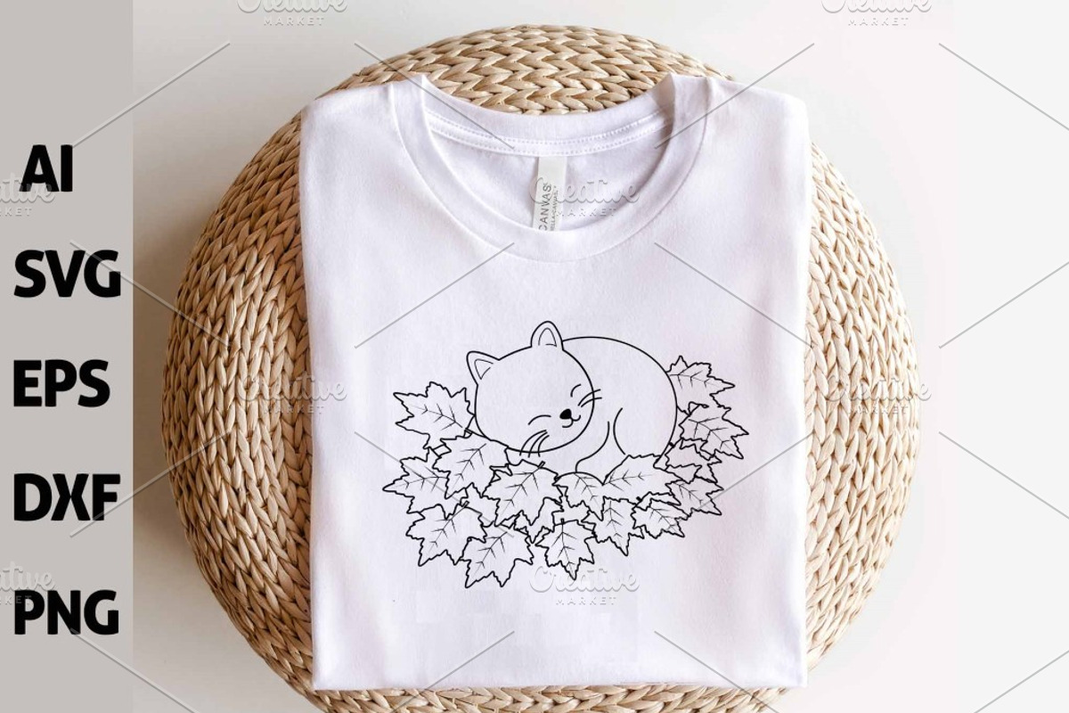 Funny Autumn Kawaii Cats Outline, an Animal Illustration by ARTify Illustrations (Photo 4 of 7)