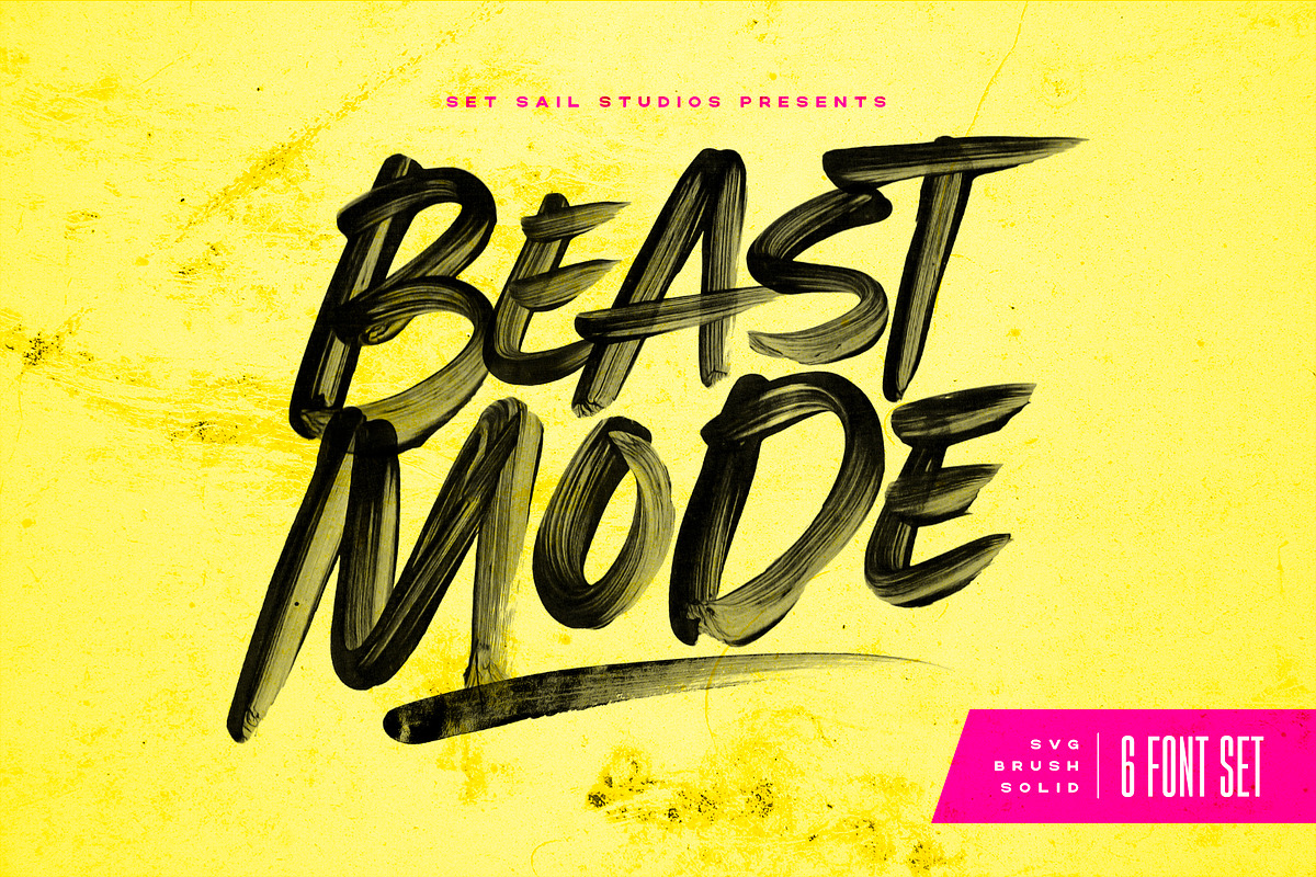 Beast Mode SVG Brush Font, a Handwritten Font by Sam Parrett (Photo 1 of 9)