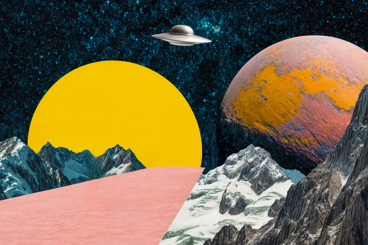 Surreal Space Mountain Collages, a Transportation Illustration by StockVerse Creative (Photo 4 of 4)