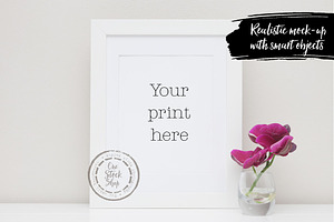 Styled Frame Mockup - orchids, a Print Template by One Little Creative