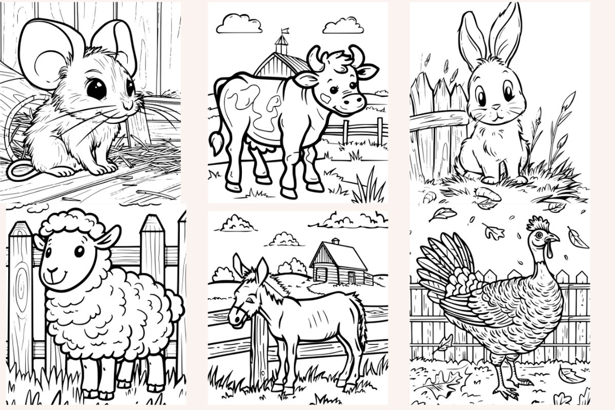 Farmyard Animals Coloring Pages, an Animal Illustration by PrintHaven Designs (Photo 9 of 9)