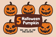 Halloween Pumpkin Set, a Seasonal Illustration by Siwox Studios (Thumbnail 1 of 3)