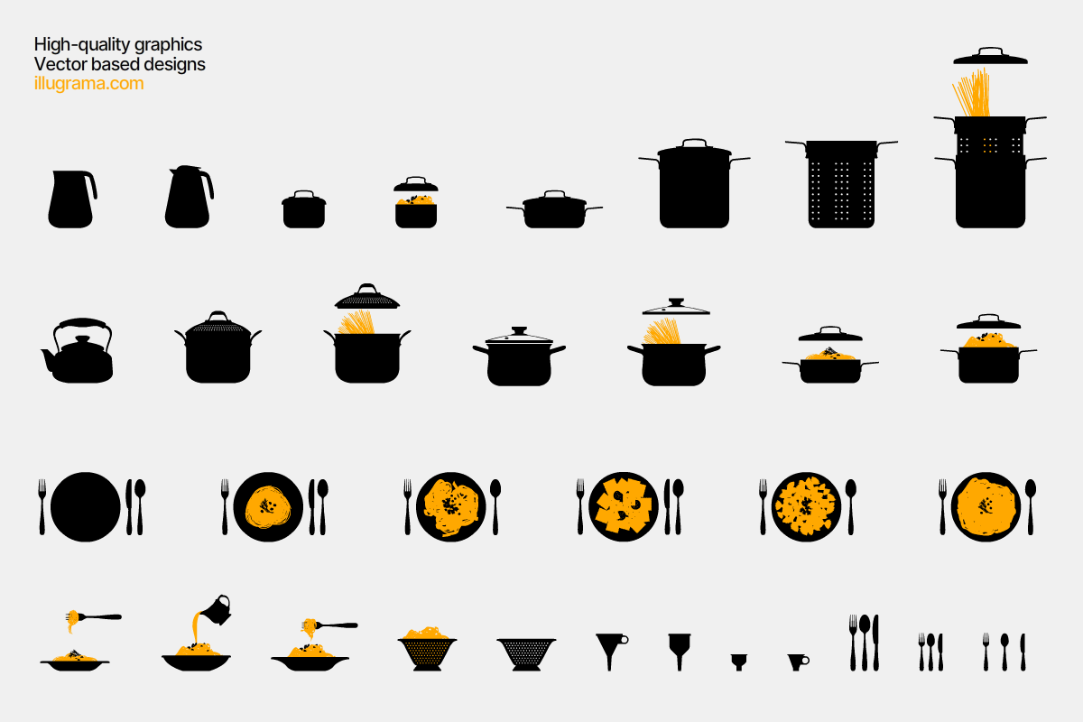 Italian Pasta - Modern Graphics, a Food Illustration by illugrama (Photo 9 of 13)