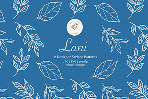 Dark Blue Foliage Seamless Pattern
