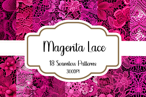 Magenta Lace Seamless Patterns, a Pattern Graphic by PrintablesByFranklyn