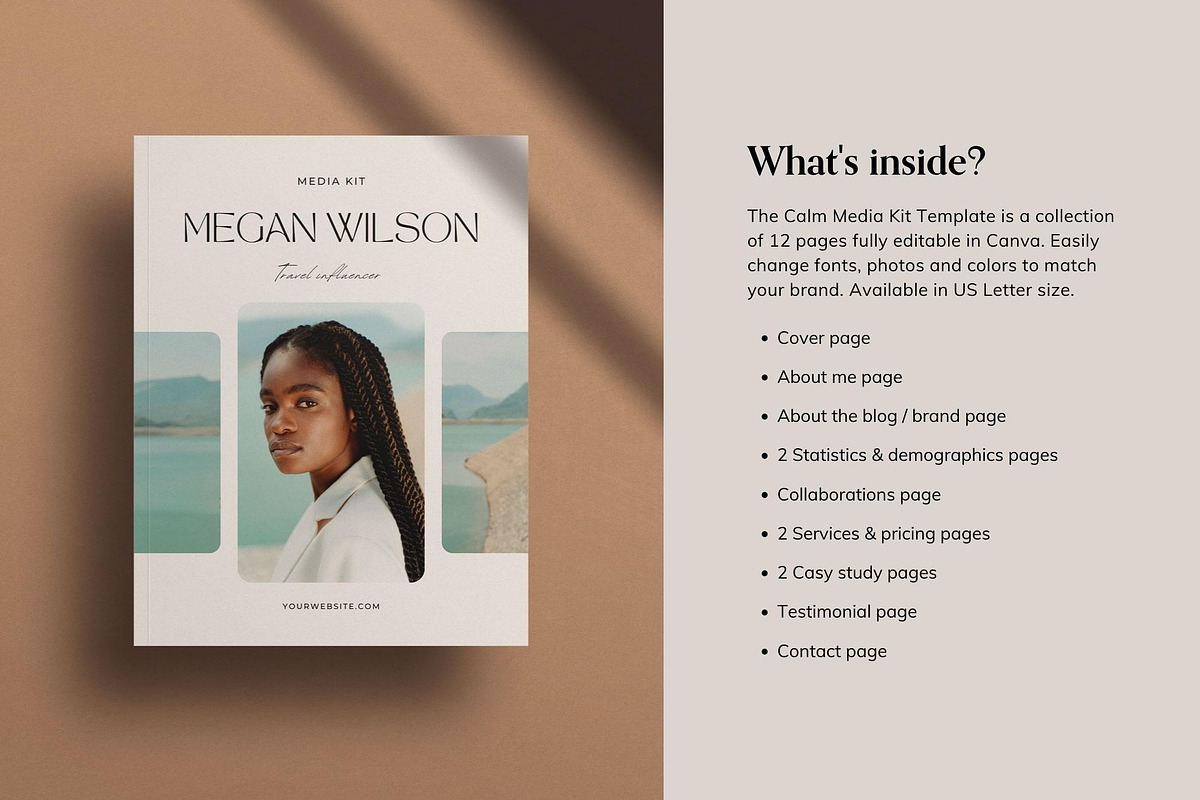 CALM | Media Kit Canva Template, a Magazine Template by Sierra Creative Studio (Photo 4 of 11)