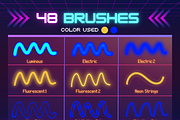 Neon Procreate Brushes, a Brush Add-On by Pawsitively Aesthetic (Thumbnail 4 of 11)