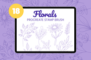 Florals Procreate Stamp Brush Vol1, a Brush Add-On by aditvest (Thumbnail 1 of 2)