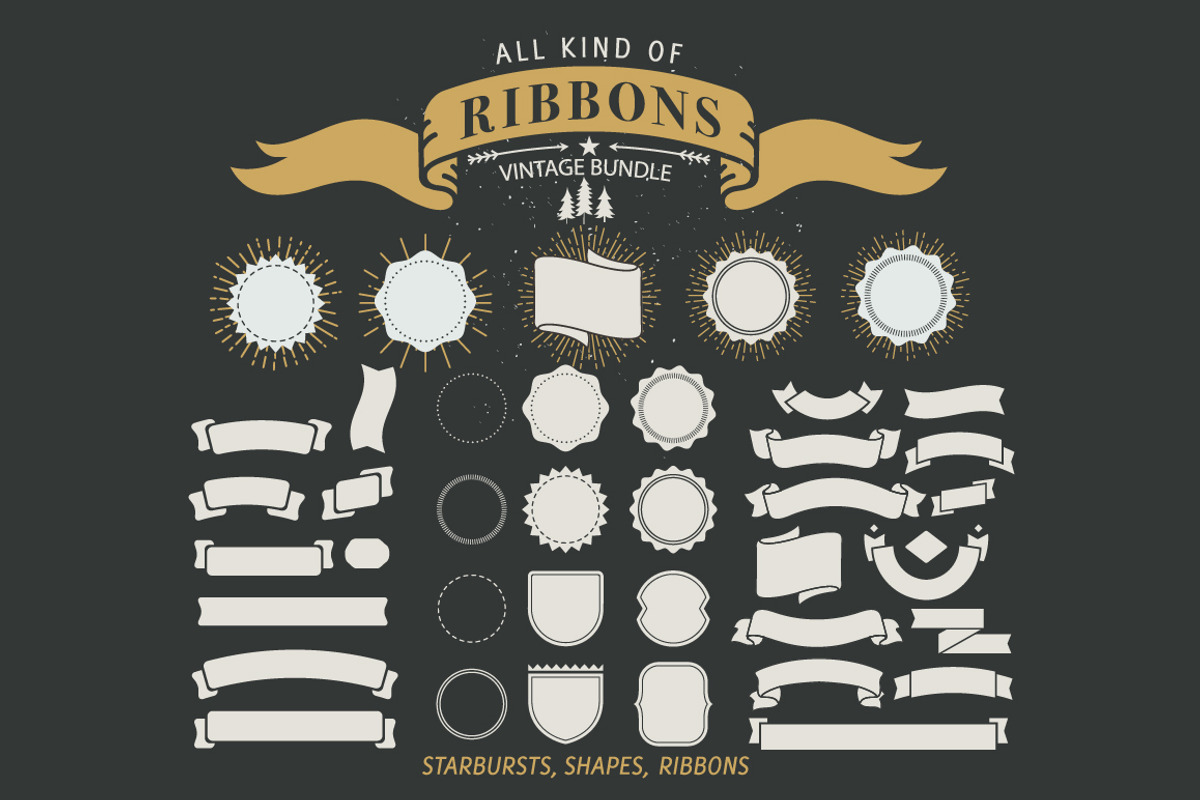 70+ Vintage Ribbons, an Illustration by VectorBakery (Photo 1 of 5)