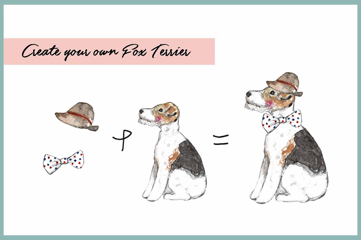 Wire Fox Terrier Clipart With Paper, an Animal Illustration by VianneArt (Photo 6 of 7)