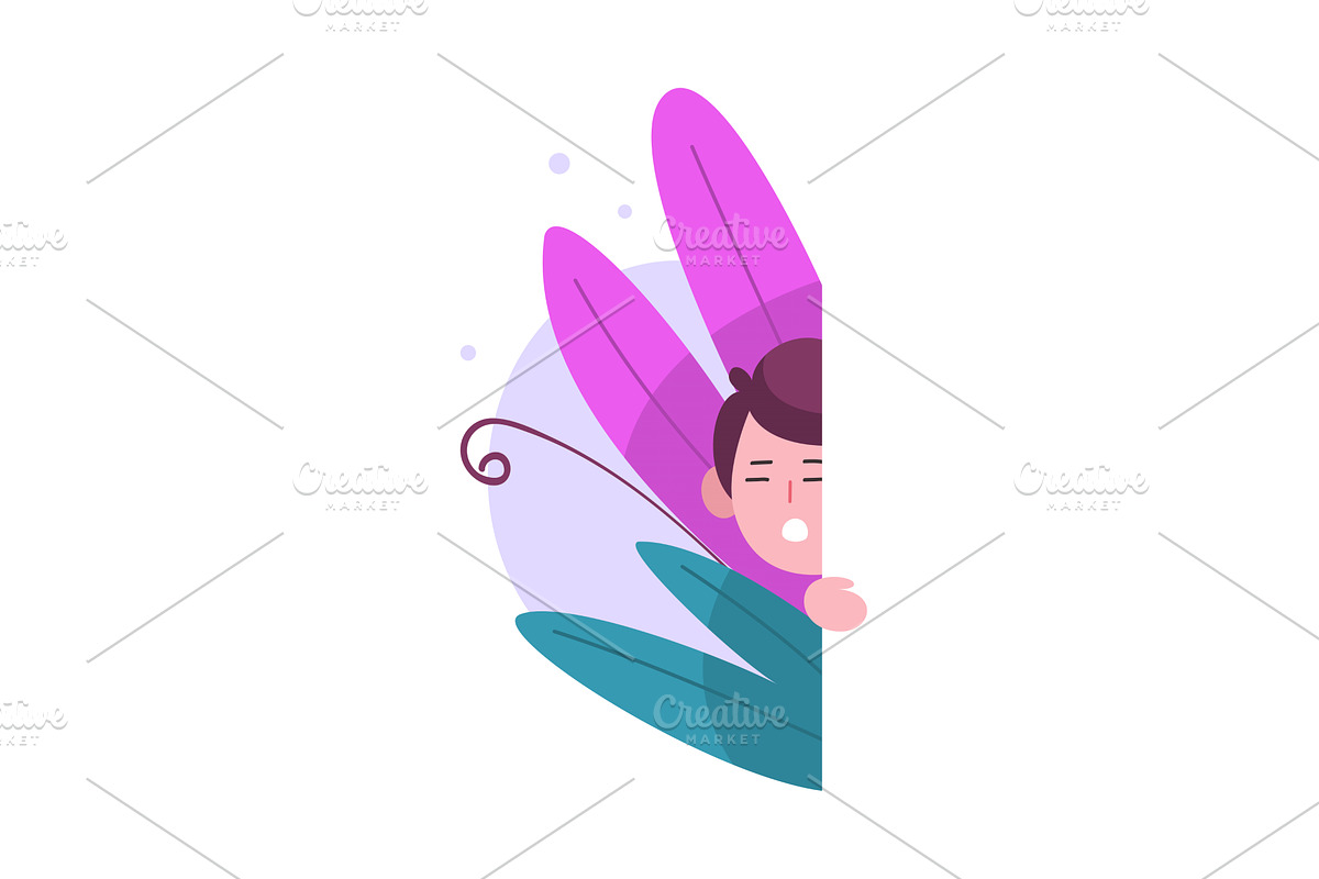 Cute Little Boy Hiding in Bushes, an Illustration by TopVectors