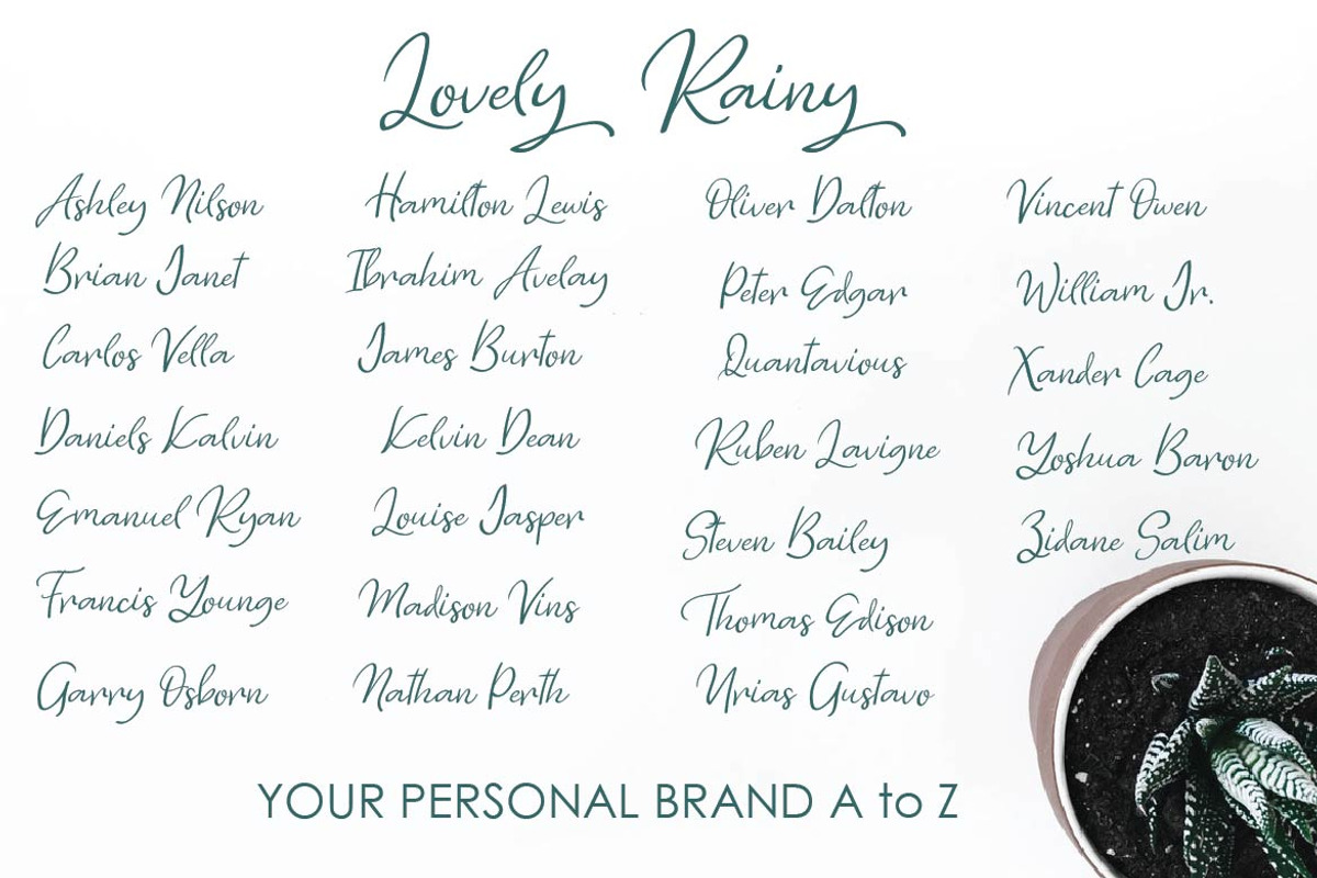 Lovely Rainy, a Script Font by AMINMARIO (Photo 10 of 12)