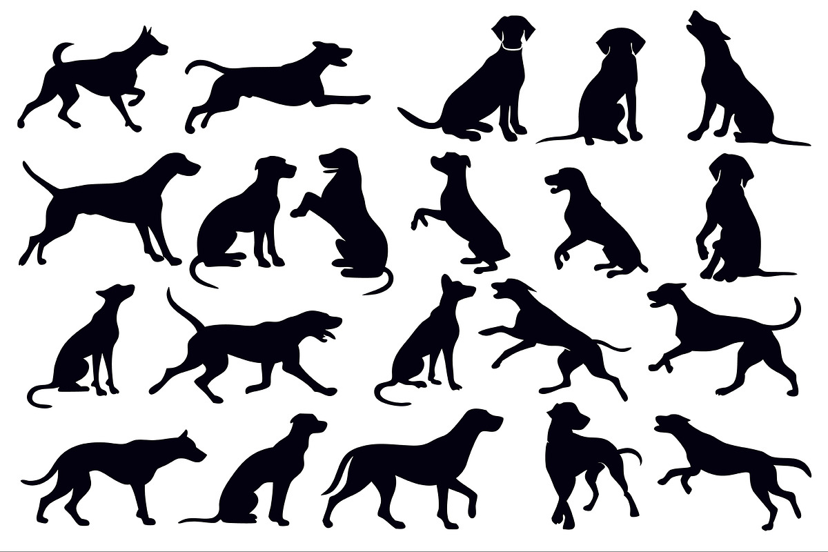 Collection of dog silhouettes, an Illustration by Creative_View (Photo 5 of 5)