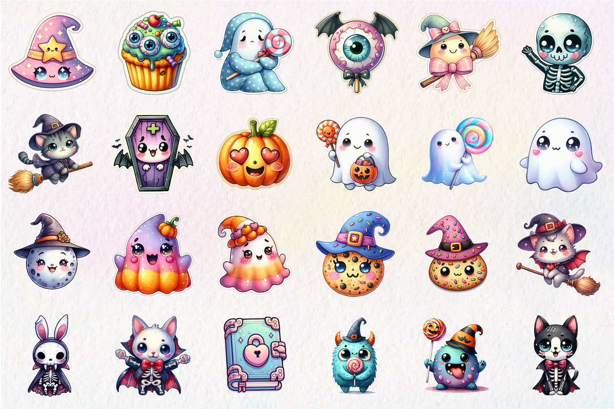 Halloween Sticker Png Bundle, an Illustration by CreationArt (Photo 3 of 4)