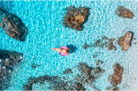 Aerial view of a young woman, a Person Photo by den-belitsky
