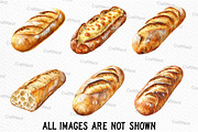 Baguette Watercolor Clipart, an Illustration by Craft Nest (Thumbnail 6 of 6)