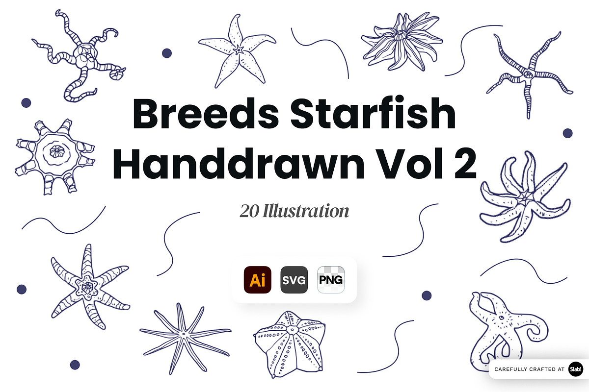 Breeds Starfish Hand-Drawn Vol. 2, an Animal Illustration by SLAB! Design (Photo 1 of 3)