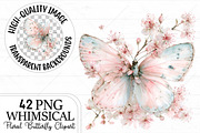 Whimsical Floral Butterfly Clipart, a Seasonal Illustration by Canvas Craft (Thumbnail 1 of 10)