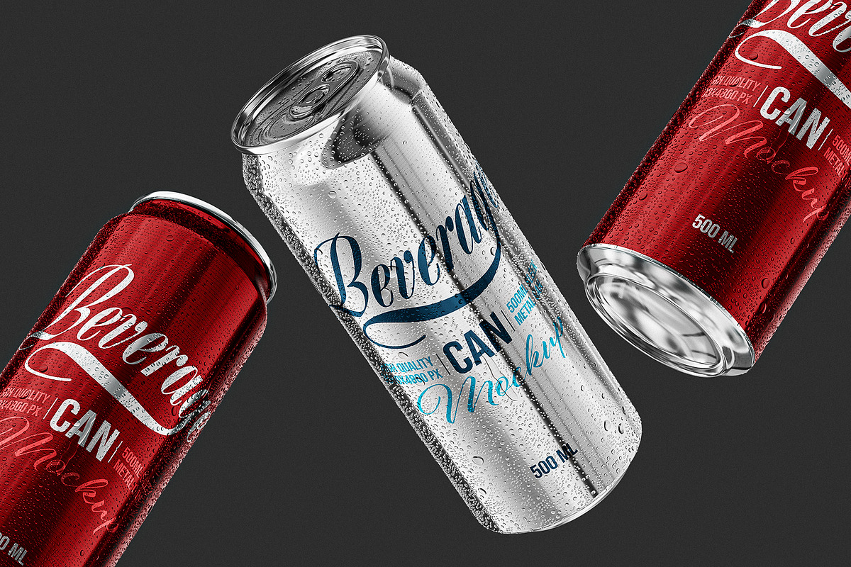 500ml Classic Can Mockup | ANIMATED, a Packaging Mockup by AY Mock-Ups (Photo 15 of 15)
