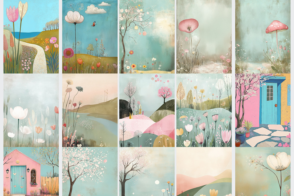 Whimsical Spring Clipart Bundle, a Person Illustration by Fusion Dream (Photo 4 of 10)