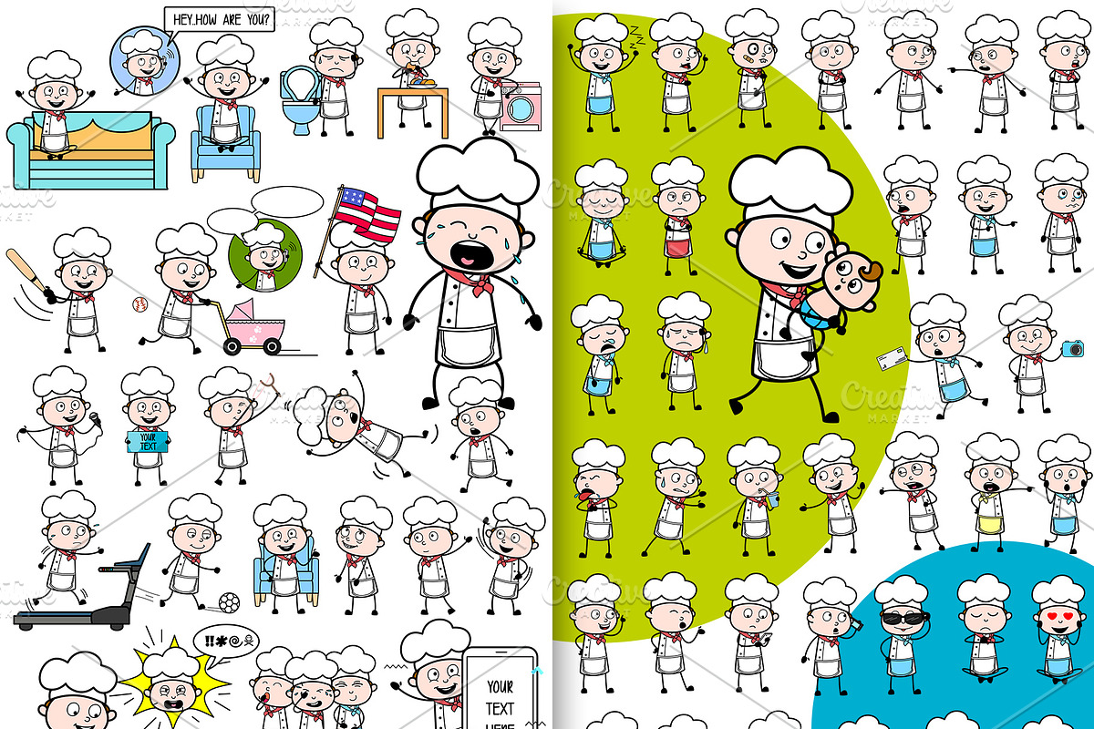 Chef ~ Cartoon Character Set, a Food Illustration by The Toon Company (Photo 4 of 6)
