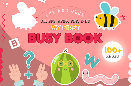Kids Activities Cut and Glue 2-5 age, an Education Illustration by Nursery Art