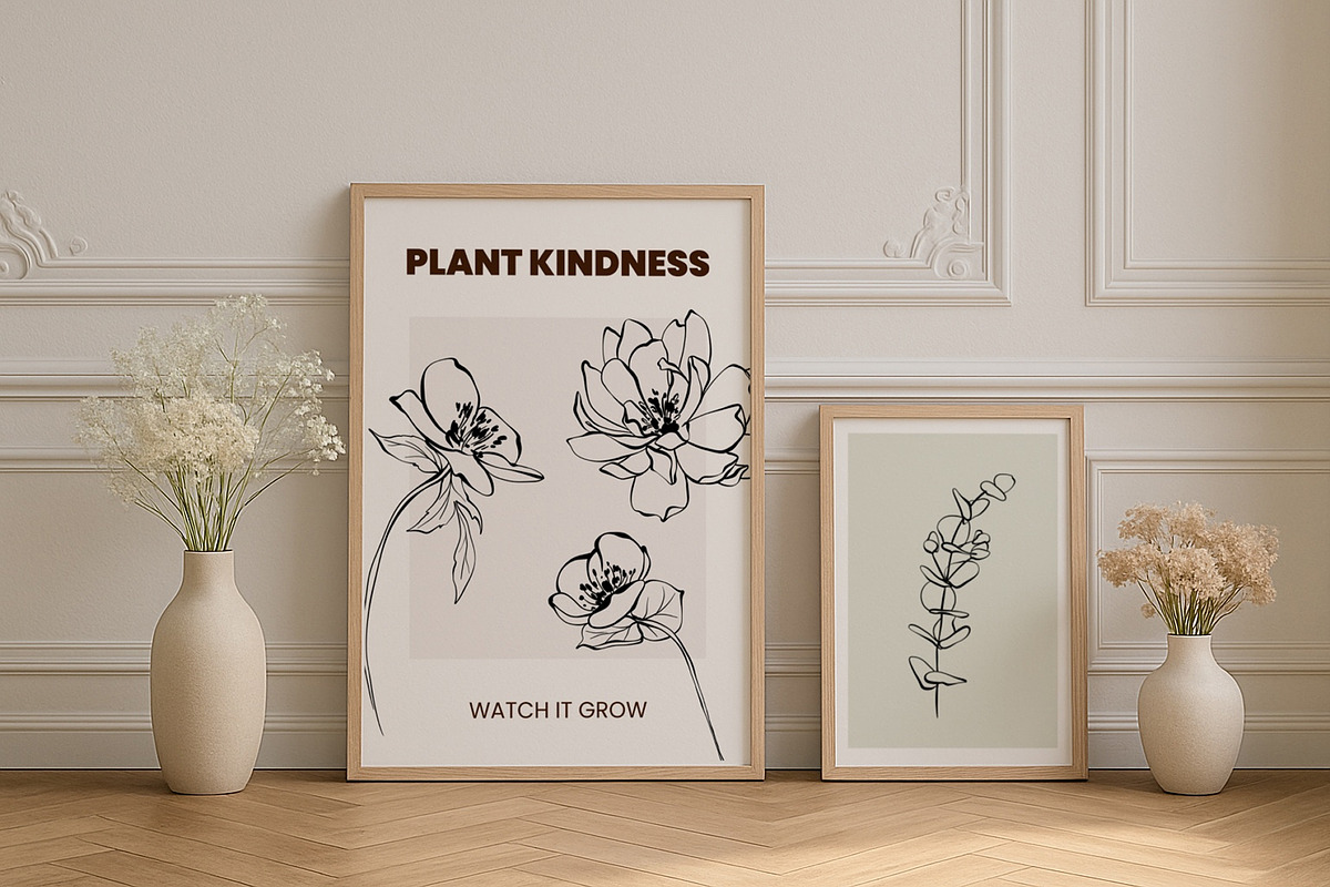 BOWS & FLOWERS line art & posters, a Decorative Illustration by Yuliia Lashevska (Photo 11 of 12)