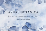 Azure Botanica: Fine Art Watercolor, a Texture Illustration by Nadia Semyroz (Thumbnail 1 of 8)
