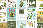 Camping & Hiking Poster Collection, a Seasonal Illustration by Mari_Caliart (Thumbnail 1 of 12)