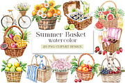 Summer Basket Sublimation Clipart, a Seasonal Illustration by DreamArtGraphic (Thumbnail 1 of 4)
